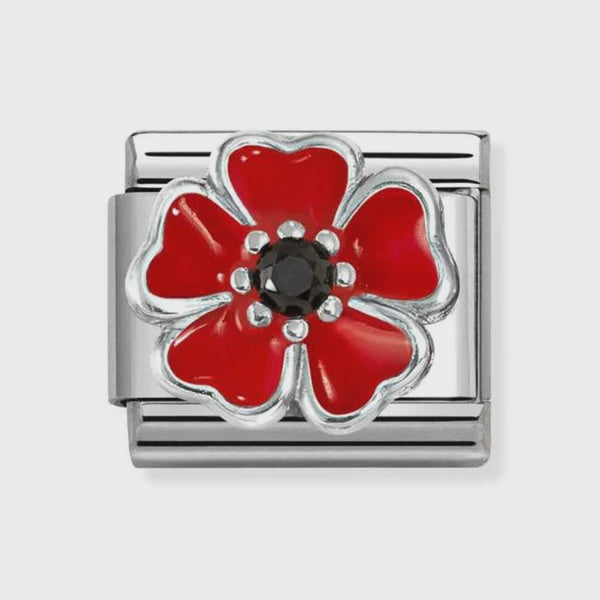 Nomination Silver Red Poppy Charm 330321-19