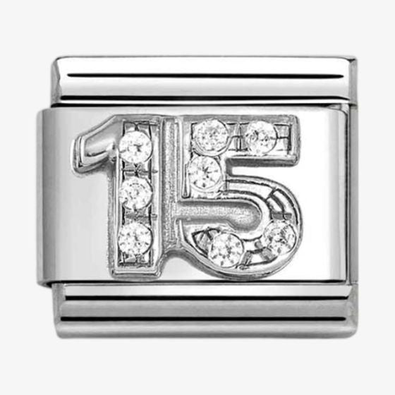 NOMINATION CLASSIC Silvershine Silver Cubic Zirconia 15 Charm 330304-49