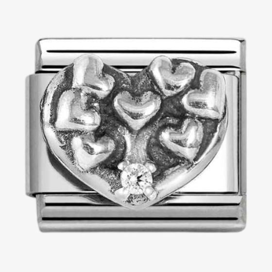 NOMINATION CLASSIC Silvershine Silver Cubic Zirconia Heart Tree of Life Charm 330311-20