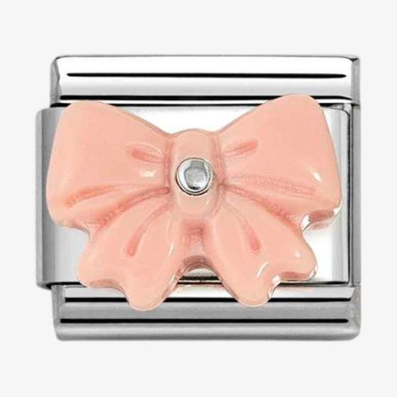 NOMINATION CLASSIC Silvershine Pink Bow Charm 330509-21
