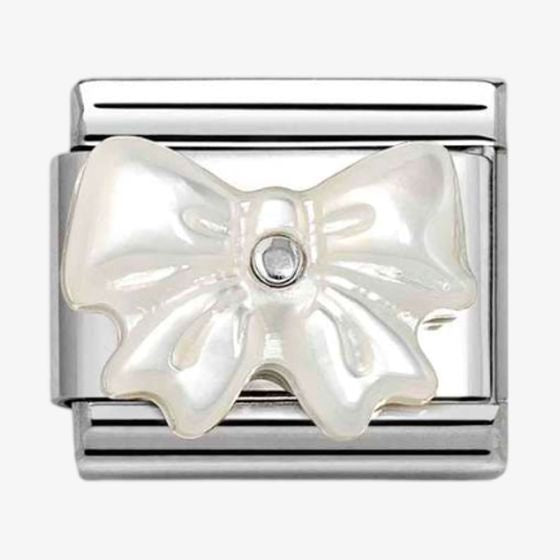 NOMINATION CLASSIC Silvershine Mother Of Pearl Bow Charm 330509-20