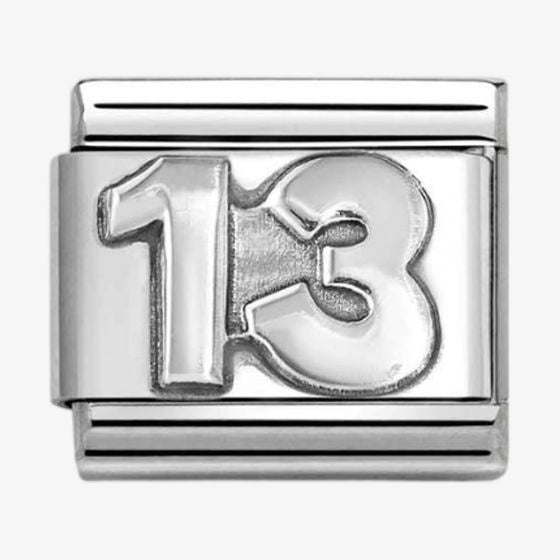 NOMINATION CLASSIC Silvershine Silver Number 13 Charm 330101-75