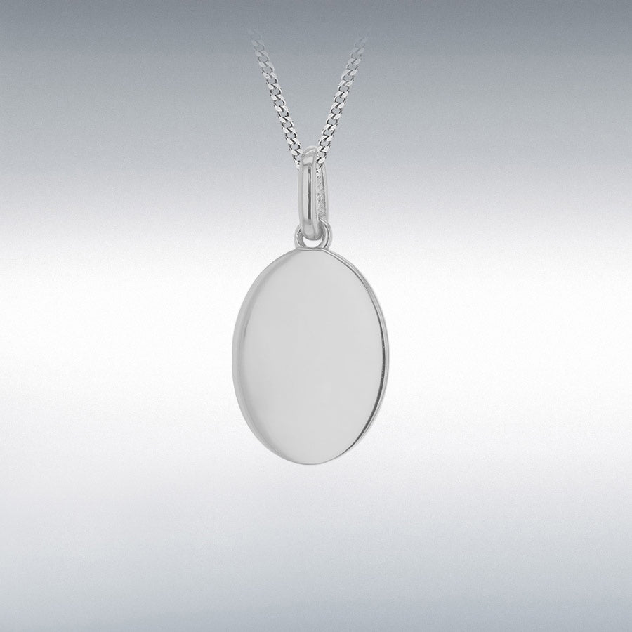 Silver Oval Plain Polished Pendant