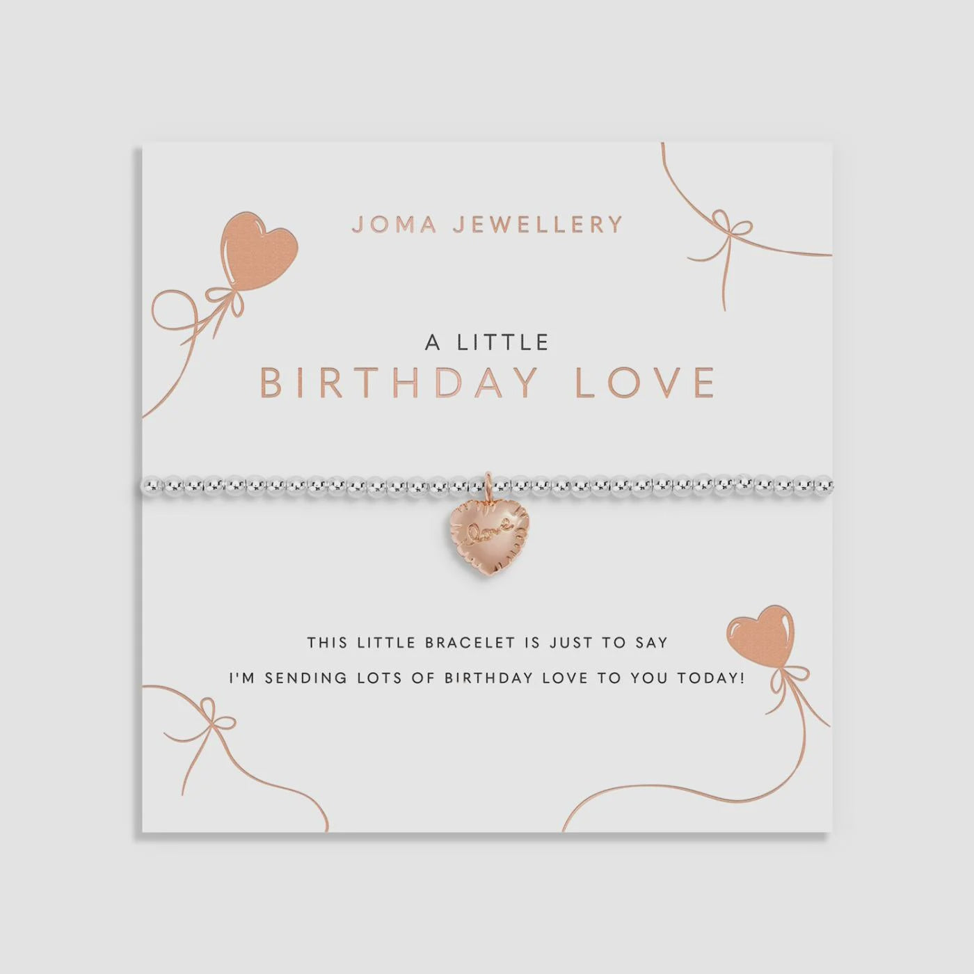 Joma A Little 'Birthday Love' Bracelet In Silver and Rose Gold Plating 10213