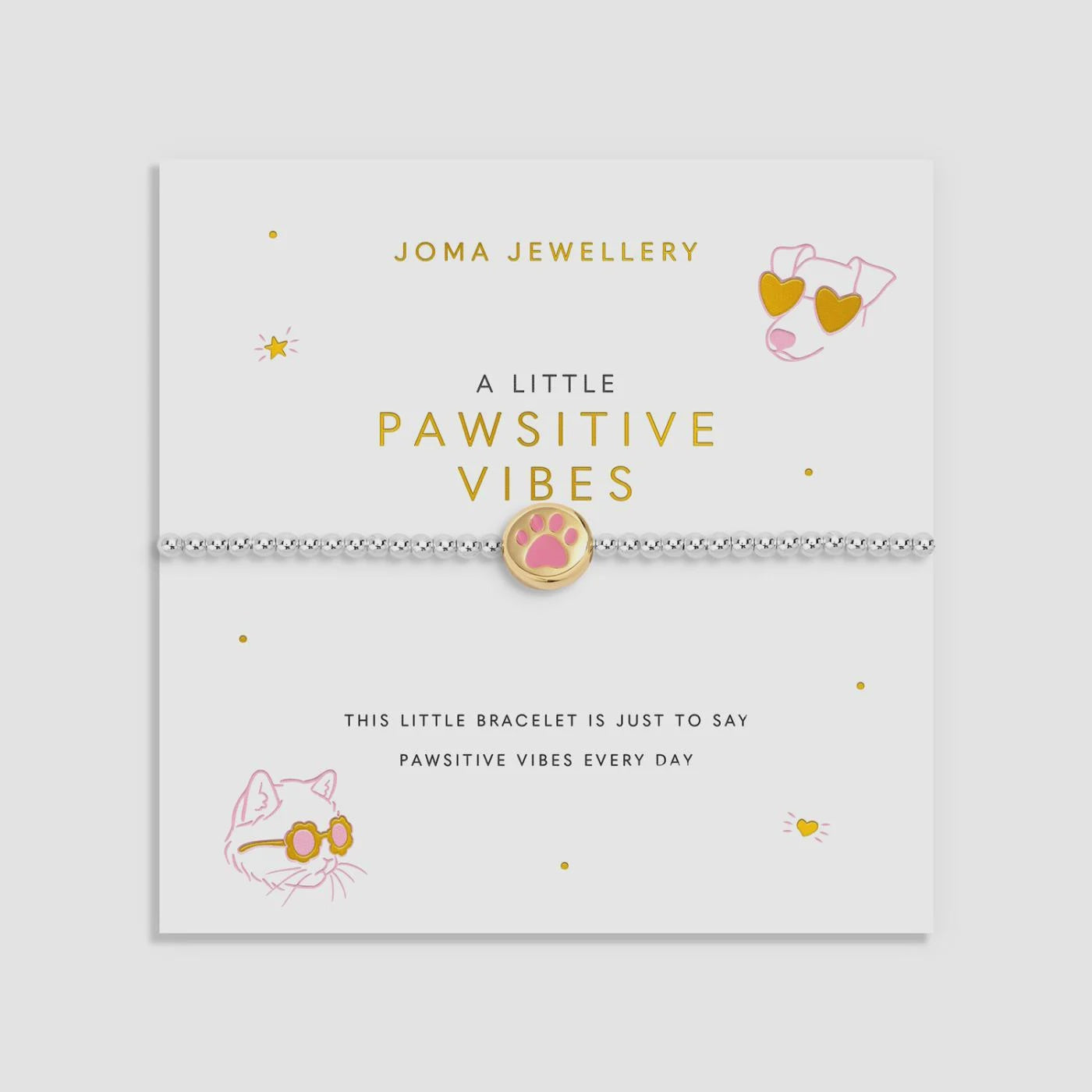 Joma A Little 'Pawsitive Vibes' Bracelet In Silver and Gold Plating 10216