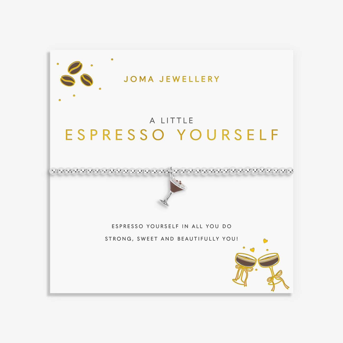 Joma A Little Vibes 'Espresso Yourself' Bracelet In Silver Plating 10228