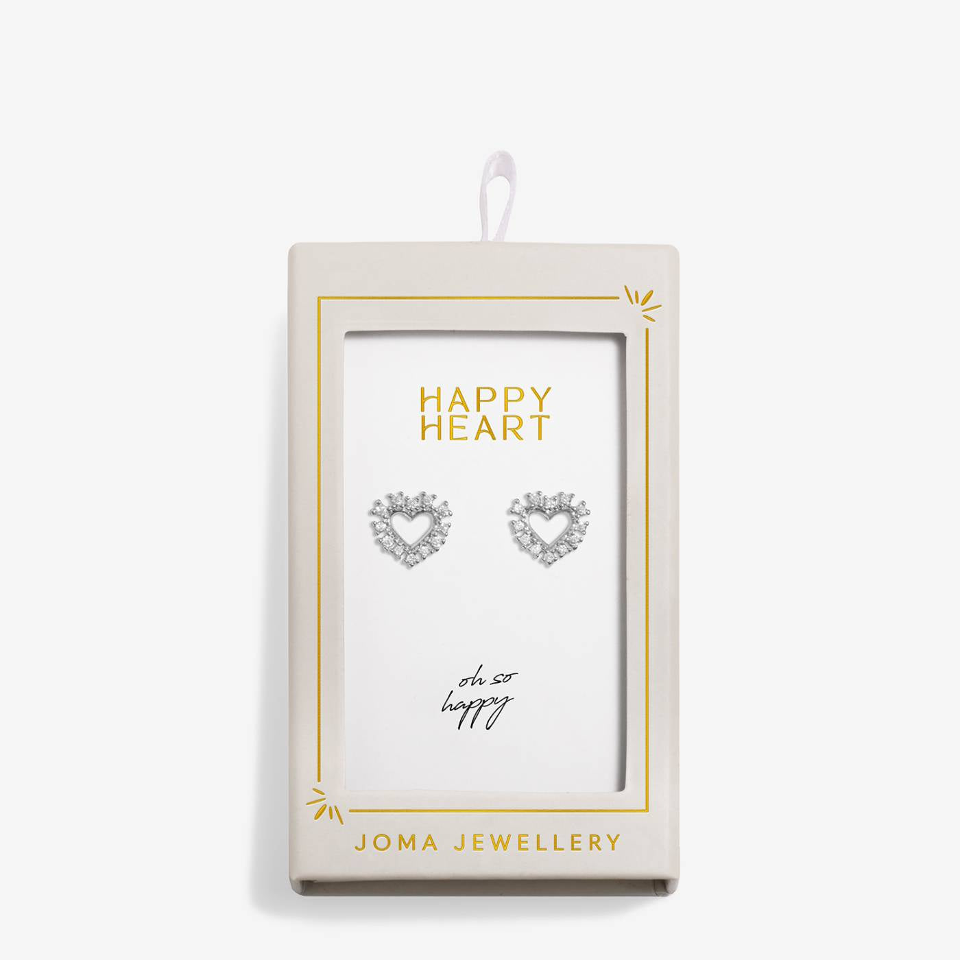 Joma Moments To Shine 'Happy Heart' Stud Earrings In Silver Plating 10327