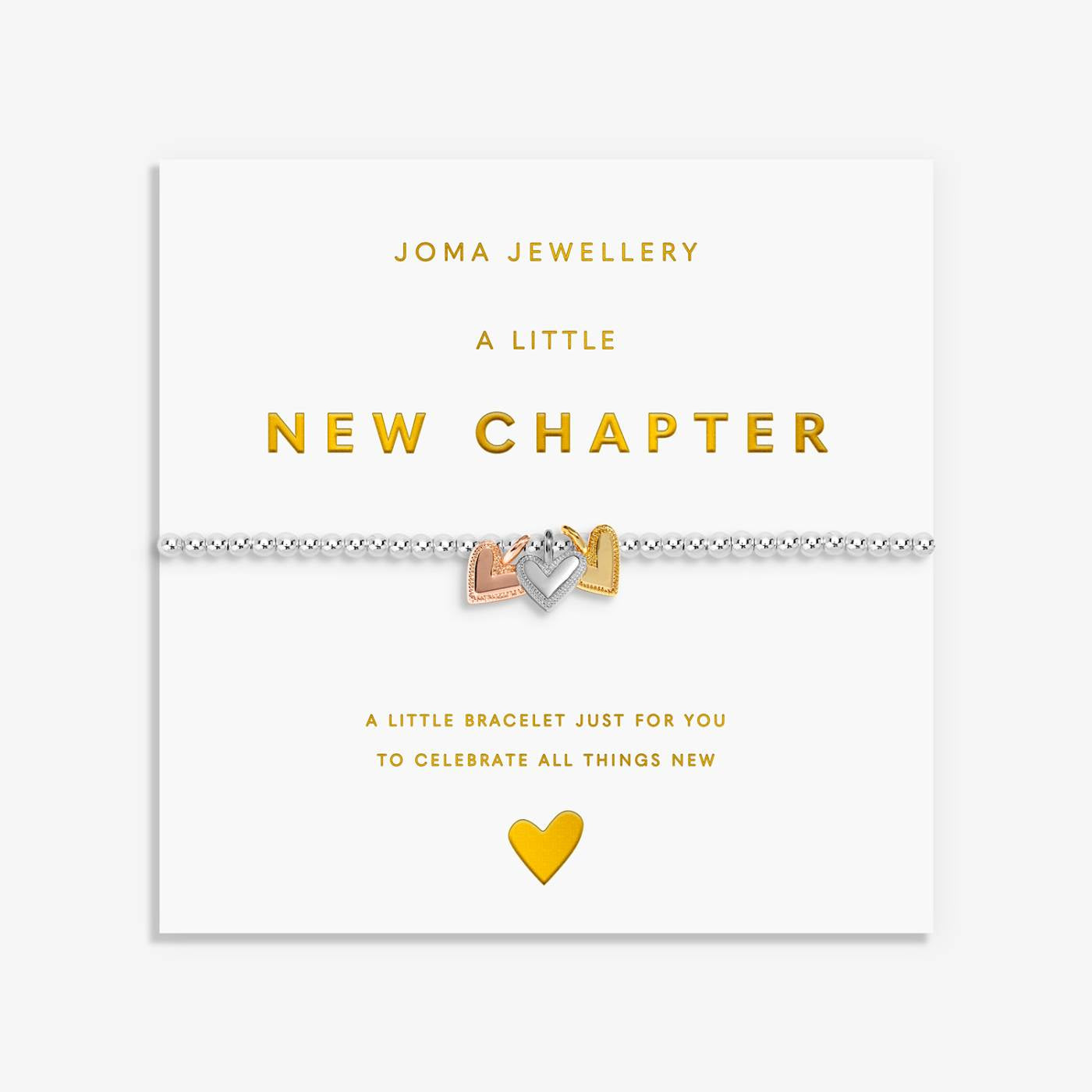 Joma A Little Charmed Moments 'New Chapter' Bracelet In Silver, Gold, and Rose Gold Plating 10469