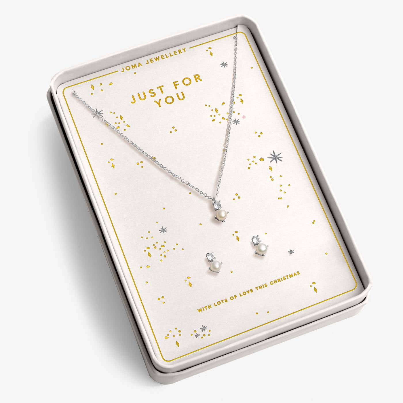 Joma With Love 'Just For You' Necklace and Earrings Set In Silver Plating 10564