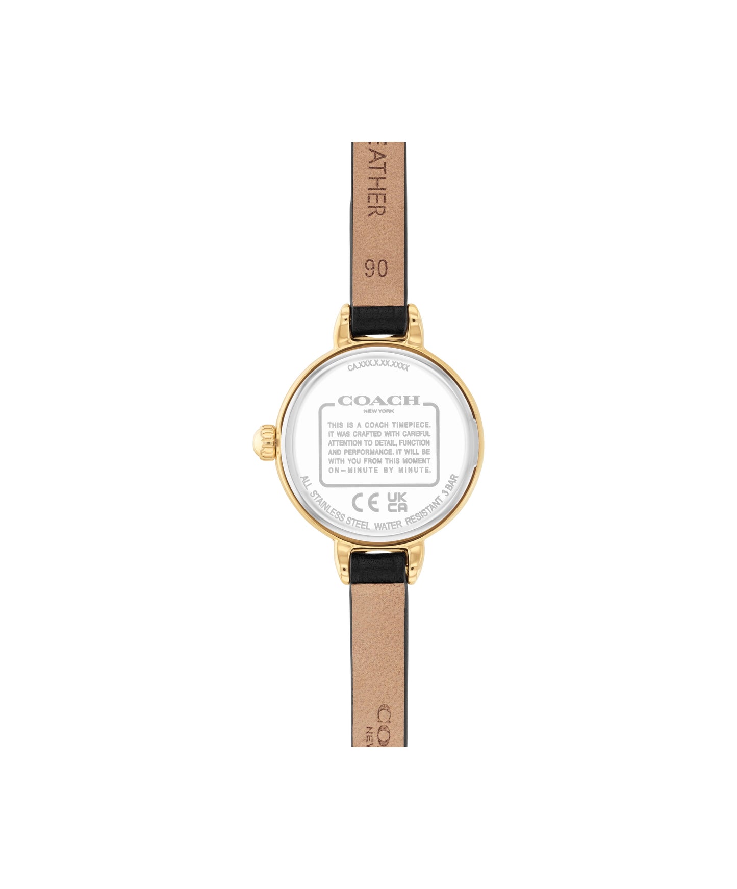 COACH Ladies Iris Black Leather Strap Watch 14504654