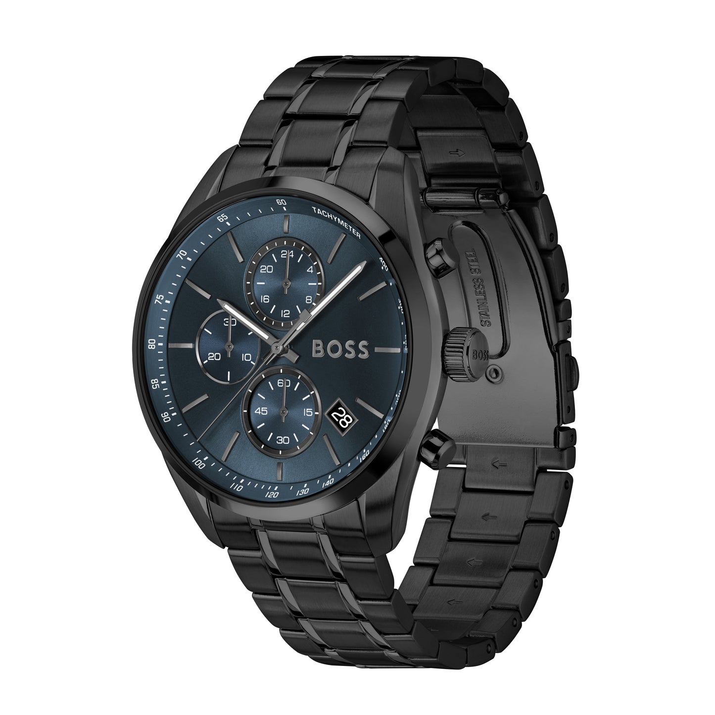 BOSS Gents BOSS Grand Prix 44 Chrono Black IP Watch 1514314