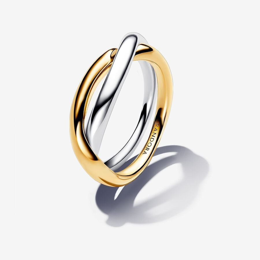 PANDORA Essence Two-tone Entwined Bands Ring 163262C00