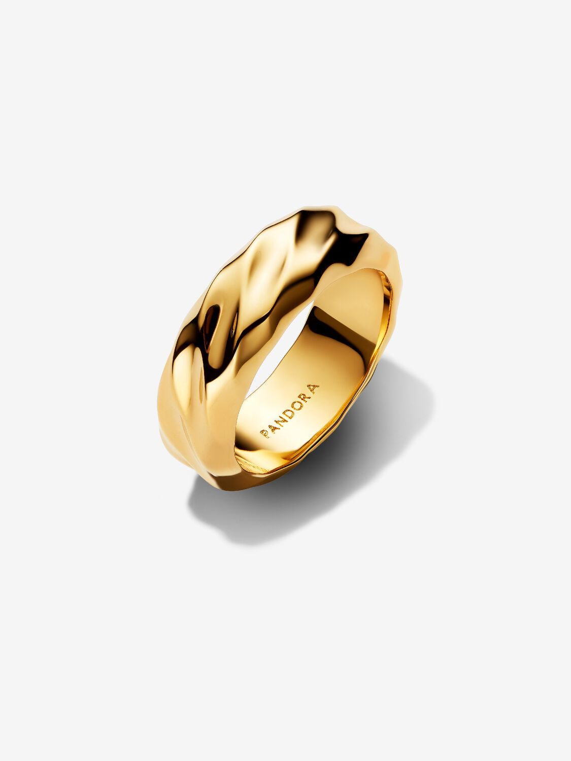 PANDORA Gold Plated Rippled Ring 163886C00