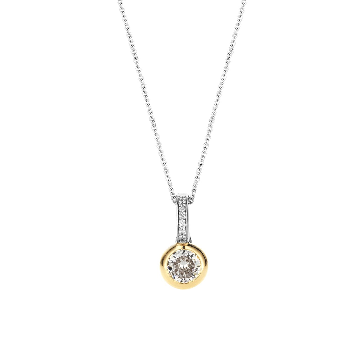 Ti Sento Two Tone CZ Pendant 6739ZY