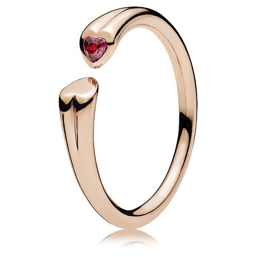 PANDORA Rose Two Hearts Ring 186570CZR-54