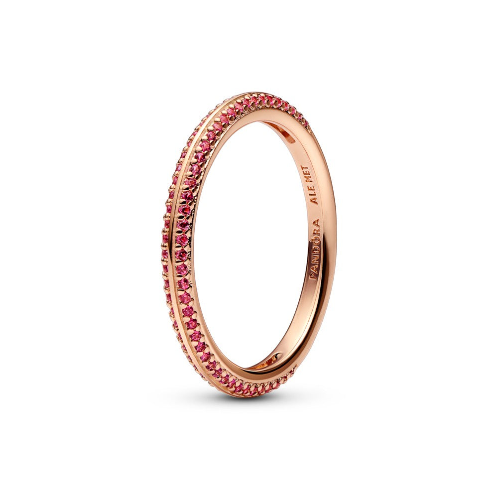 PANDORA Rose Plated Red Stones Pave Set Ring 189679C02
