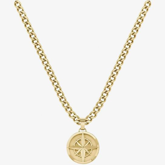 Boss Gold Tone necklace with Compass Pendant 1580549