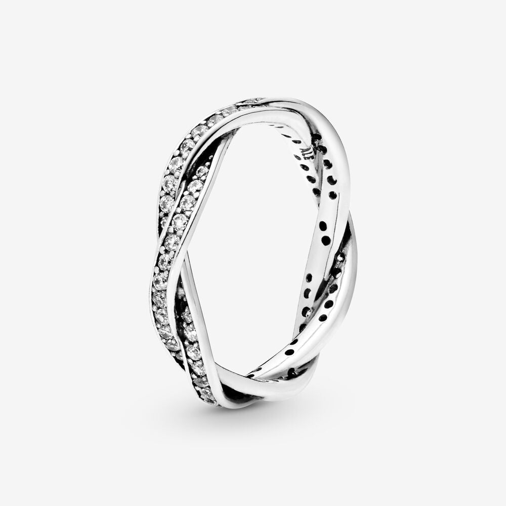PANDORA Sparkling Twisted Lines Ring 190892CZ