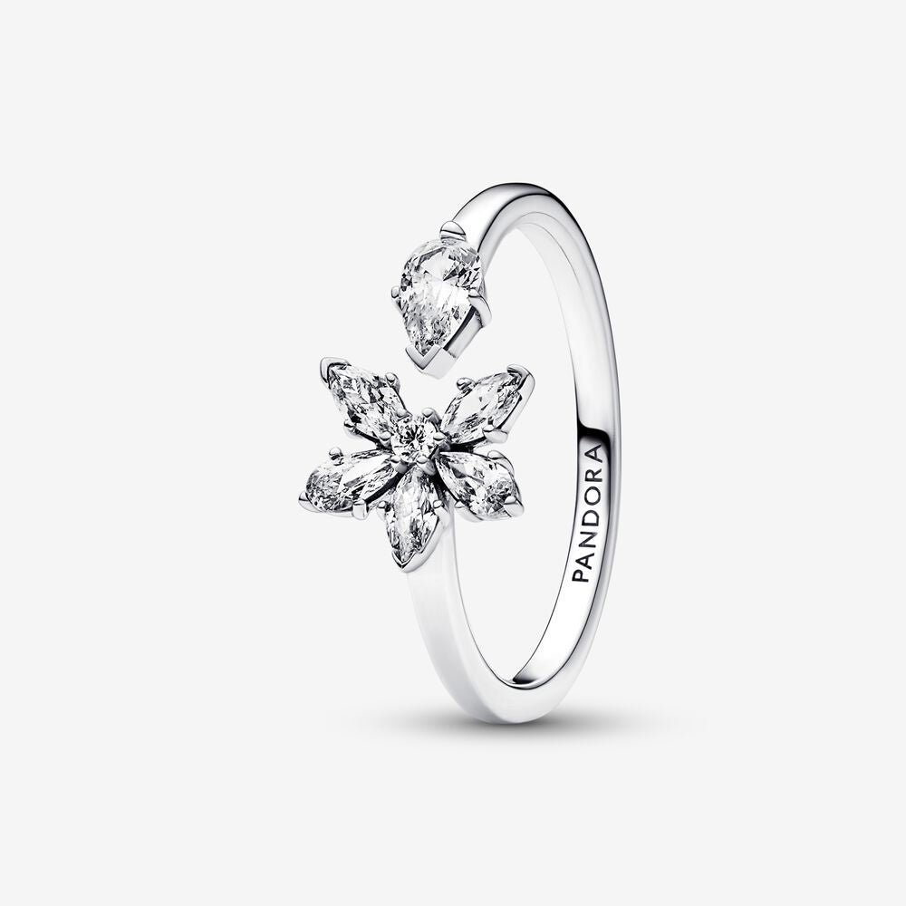 PANDORA Sparkling Herbarium Cluster Open Ring 192611C01