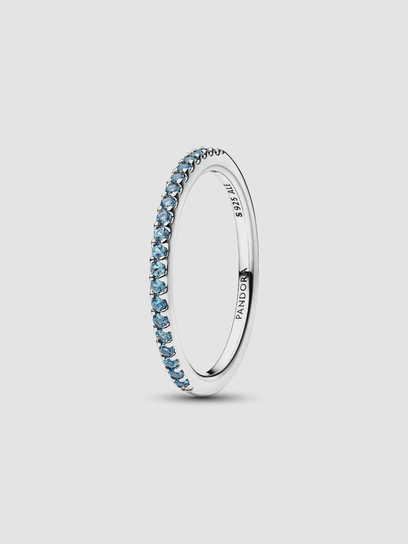 PANDORA Sparkling Aquamarine Half-Eternity Band Ring 192999C03