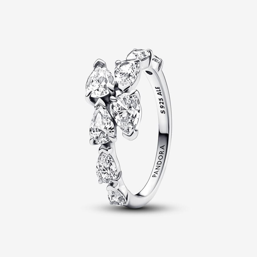 PANDORA Sparkling Overlapping Band Ring 193004C01