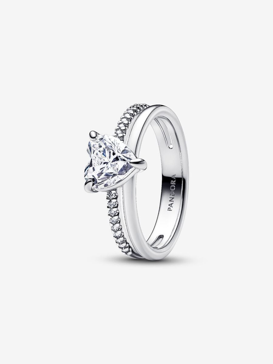 PANDORA Double Band Heart Ring 193100C01