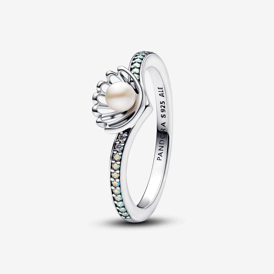 PANDORA Disney Princess Ariel Shell Treated Freshwater Cultured Pearl Ring 193654C01