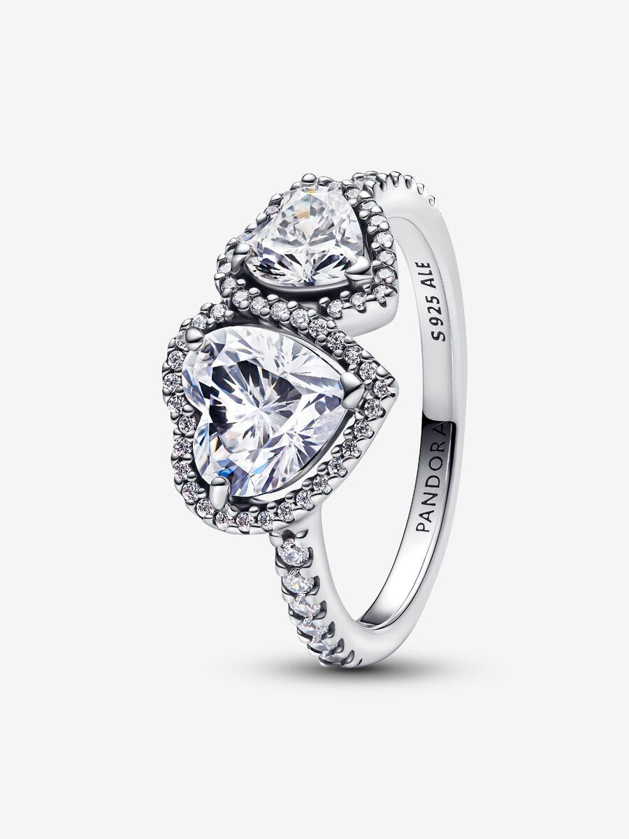PANDORA Sparkling Halo Hearts Ring 193659C01