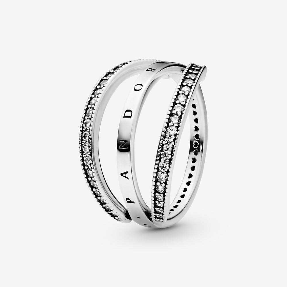 PANDORA Logo & Hearts Ring 197404CZ