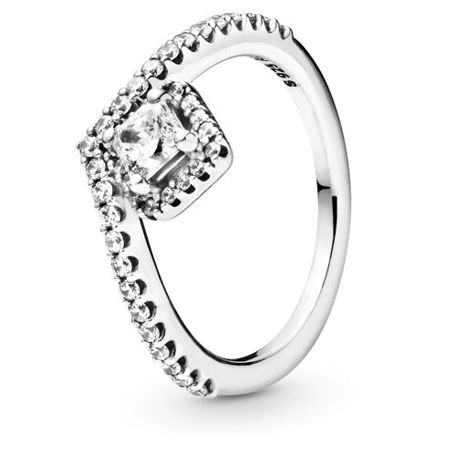 PANDORA Square Sparkle Wishbone Ring 198420C01