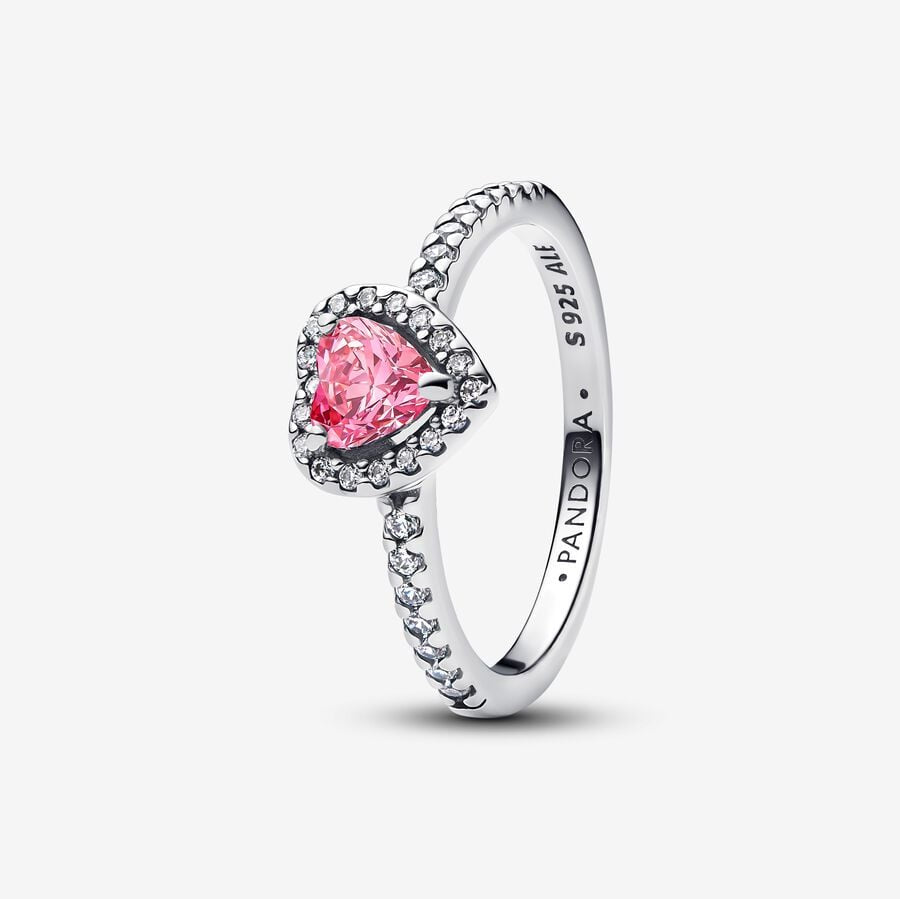 PANDORA Elevated Pink Heart Ring 198421C03