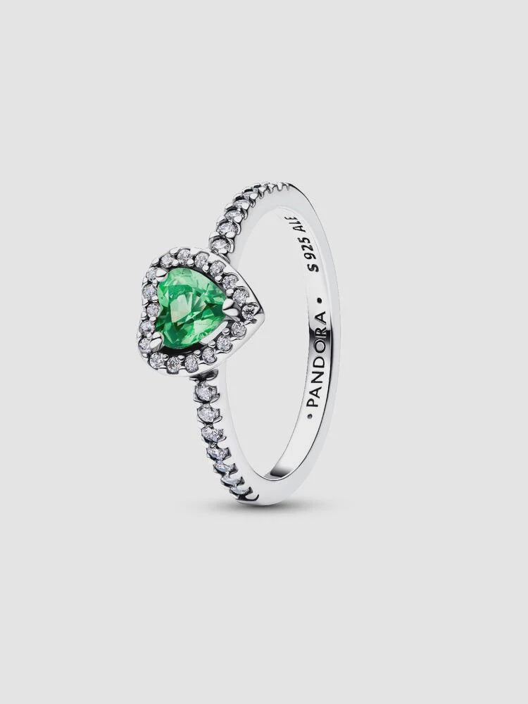 PANDORA Elevated Mint Green Heart Ring 198421C08