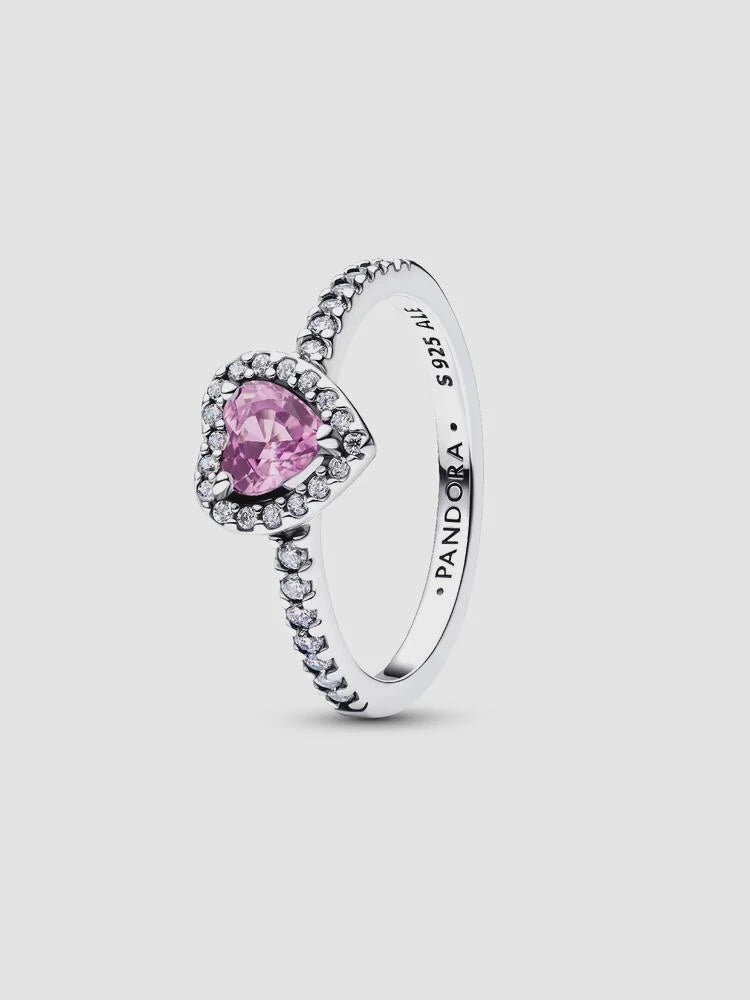 PANDORA Elevated Light Purple Heart Ring 198421C12