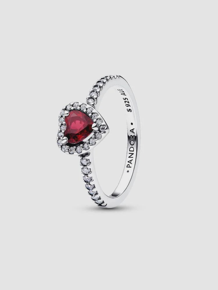 PANDORA Elevated Fuchsia Rose Heart Ring 198421C13