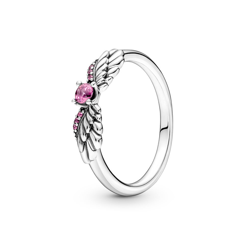 PANDORA Sparkling Angel Wings Ring Pink 198500C02