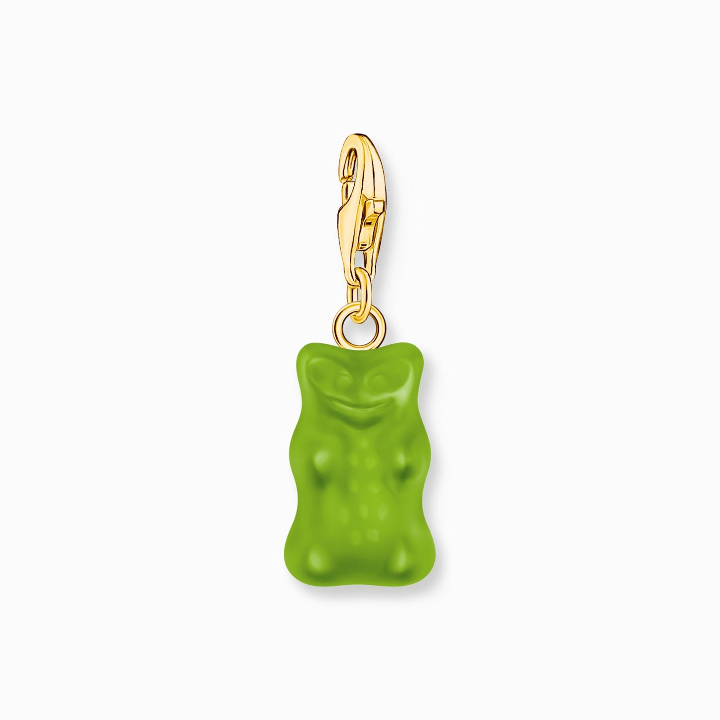 Thomas Sabo Gold Plated Charm Pendant goldbEars in green 2192-413-6