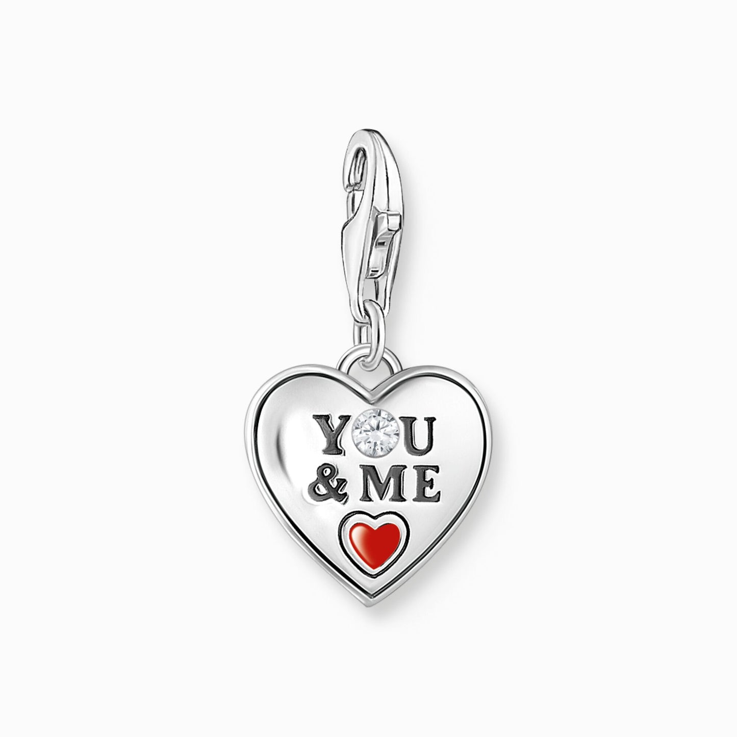 Thomas Sabo Silver heart charm pendant YOU & ME 2206-691-7