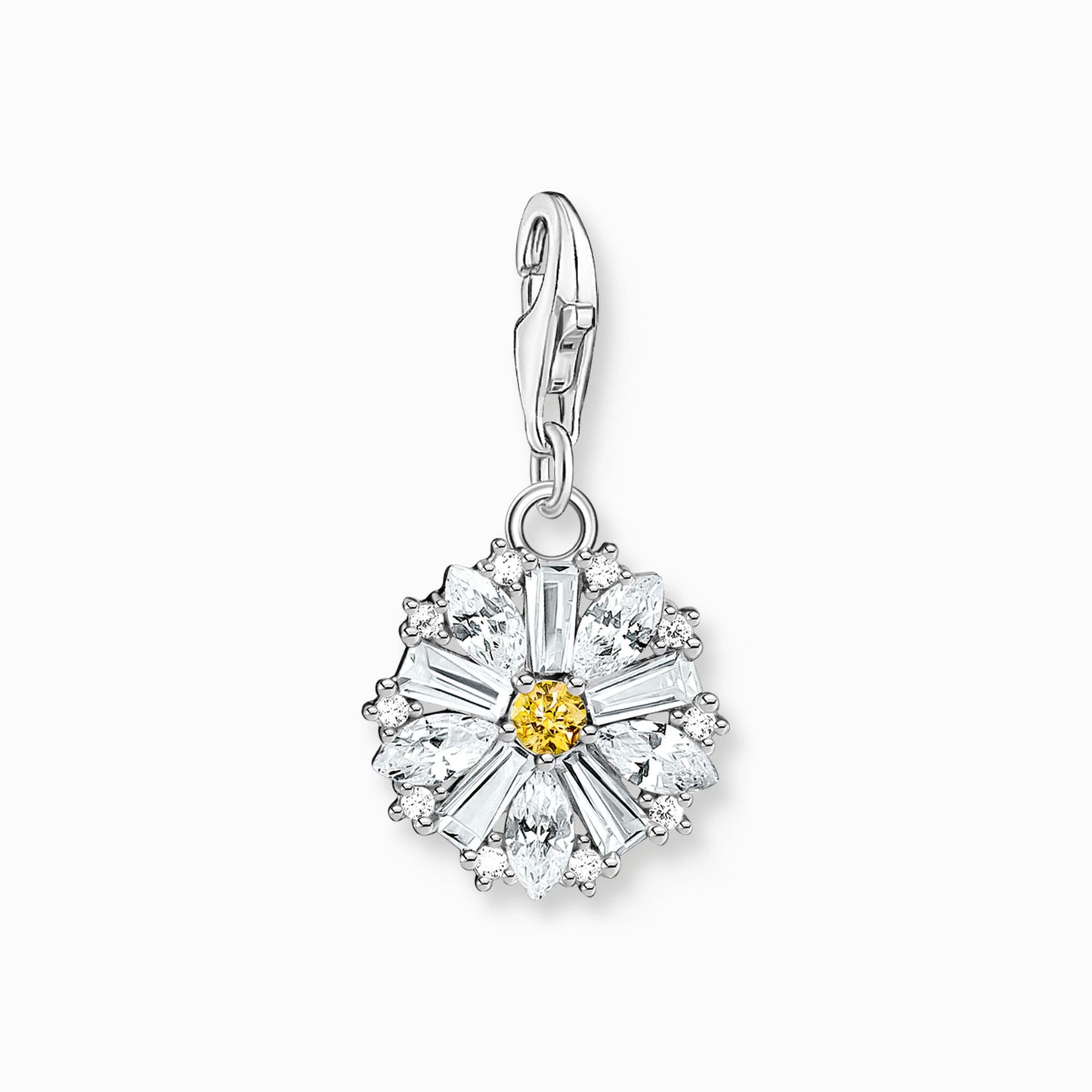 Thomas Sabo Silver Charm Pendant Lovely Daisy with stones 2212-051-14