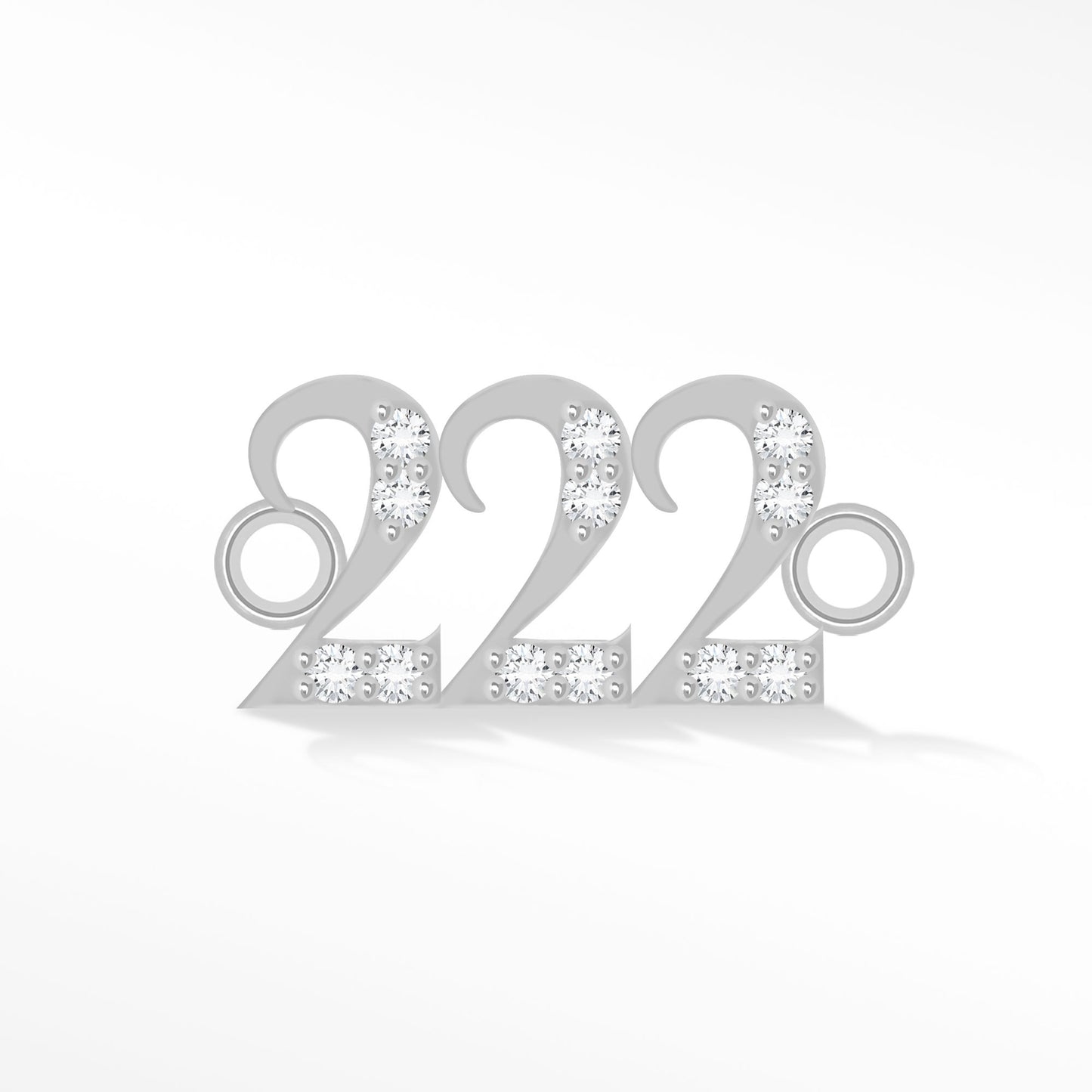 Perma Jewel Silver CZ Angel Number 222 NW1258