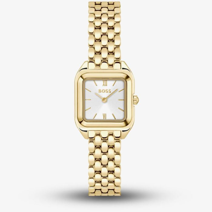 BOSS Ladies Mae Petite Gold Tone Rectangle Watch 1502823
