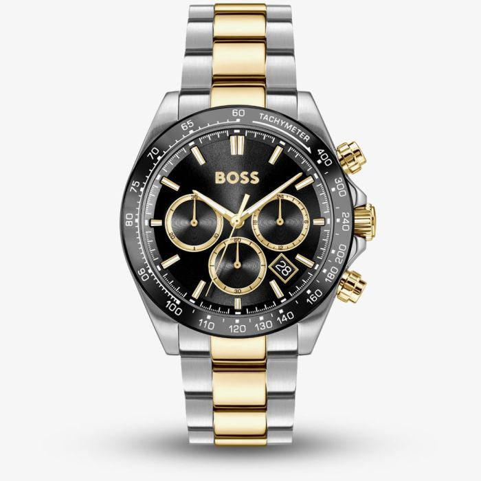 BOSS Mens Hero 2.0 Two Tone Black & Gold Chronograph Watch 1514269