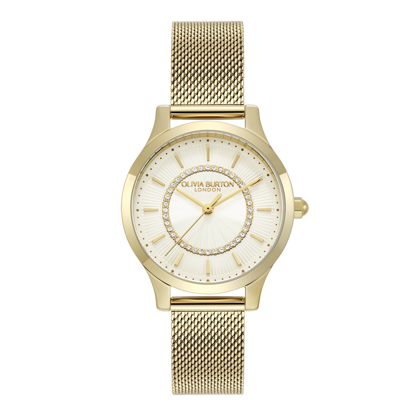 Olivia Burton 30mm Wonderlust Ivory & Gold Mesh Watch 24000214