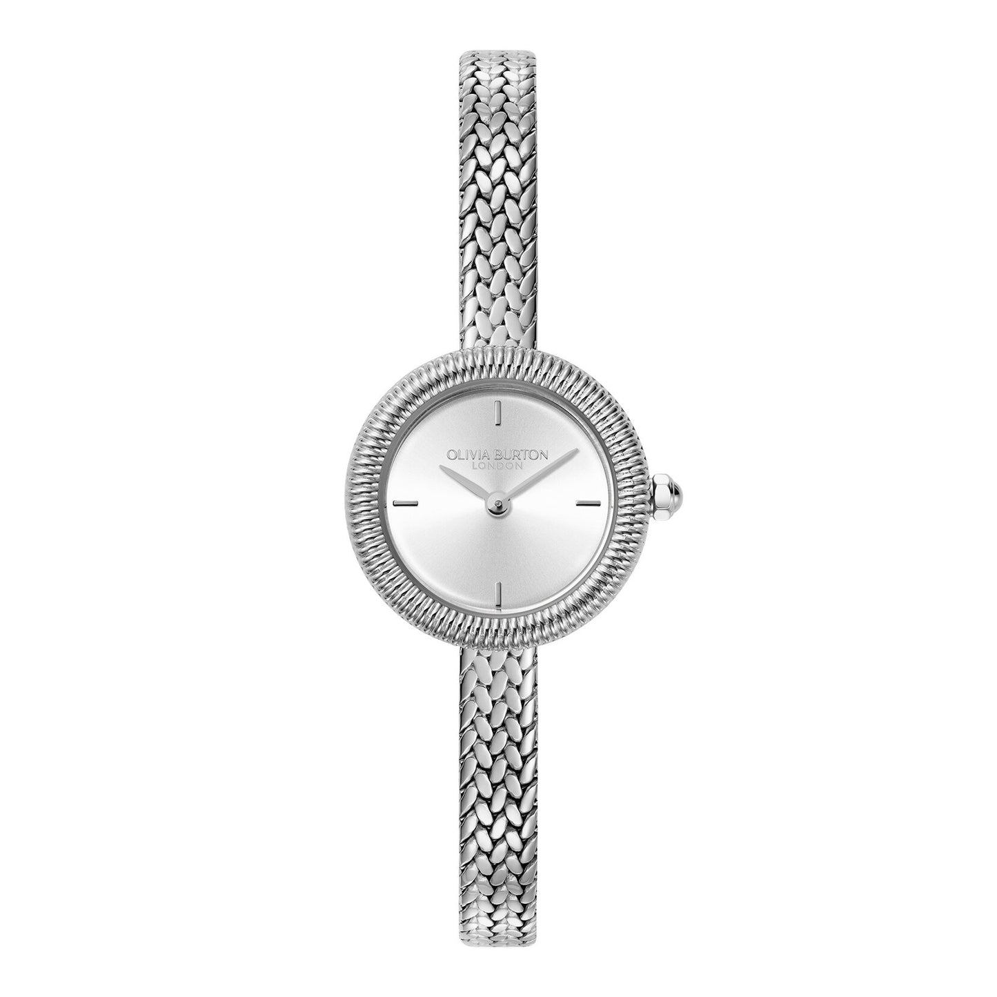 Olivia Burton Classic 20mm Finery Silver Mesh Watch 24000278