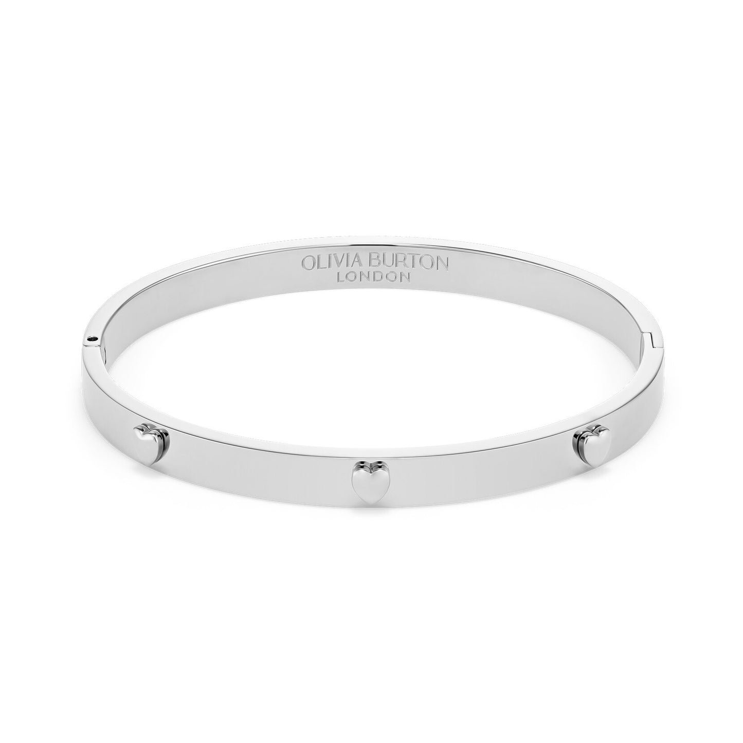 Olivia Burton Mini Heart Silver Tone Bangle 24100465