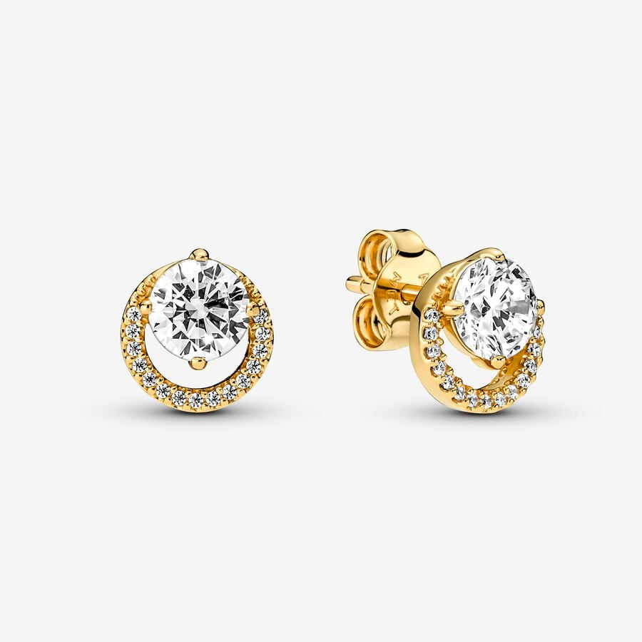 PANDORA Sparkling Round Halo Stud Earrings 261248C01