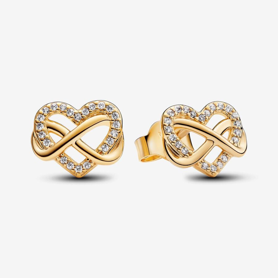 PANDORA Sparkling Infinity Heart Stud Earrings 262667C01