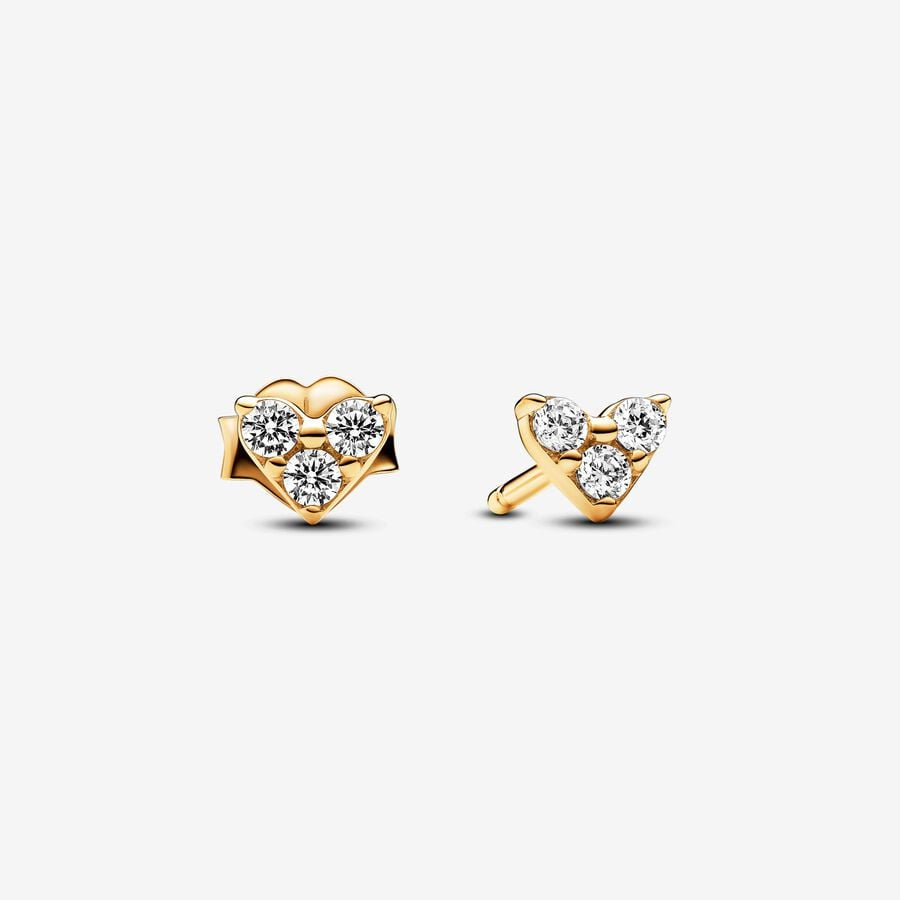PANDORA Triple Stone Heart Stud Earrings 263003C01