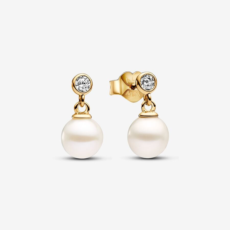 PANDORA Treated Freshwater Cultured Pearl & Stone Drop Earrings 263153C01