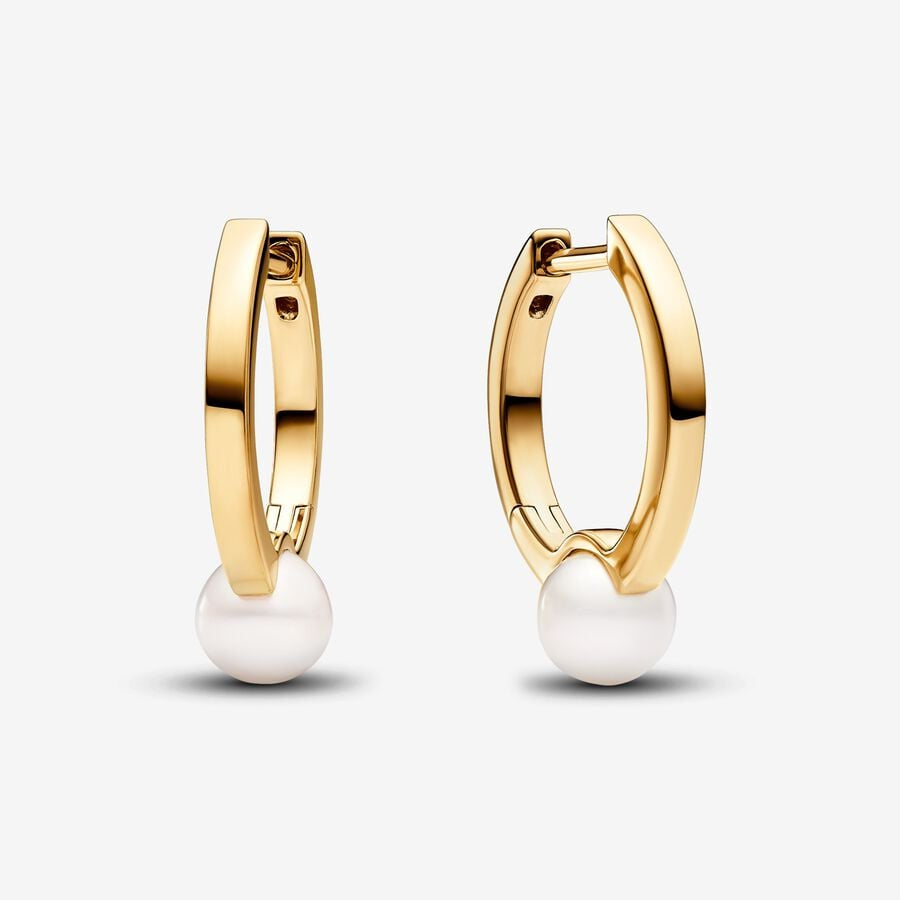 PANDORA Treated Freshwater Cultured Pearl Hoop Earrings 263170C01