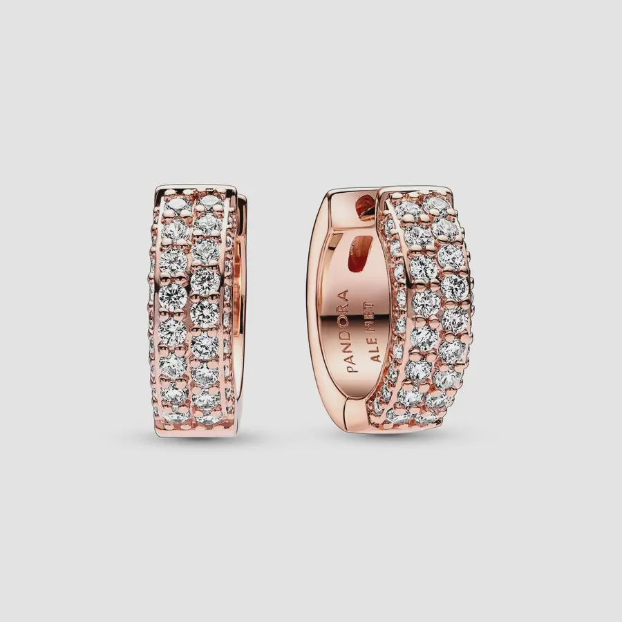 PANDORA Timeless Pavé Double-row Hoop Earrings 282622C01